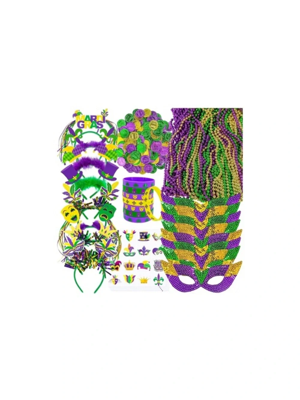 124 Pcs Mardi Gras Accessories Set Bulk Party carnival decor